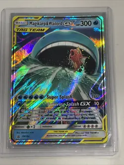 Pokemon TCG S&M Magikarp & Wailord GX SM166 Towering Splash Promo - Binder Copy - Image 1