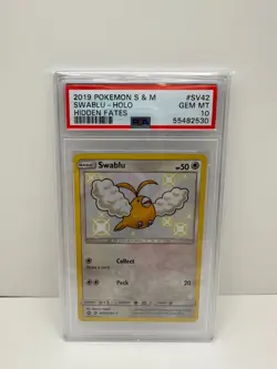 Swablu SV42/SV94 GEM MINT PSA 10. Pokemon S&M Hidden Fates - 2019 - Image 1