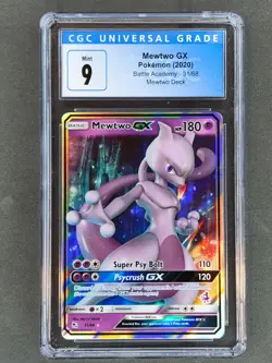 Pokemon TCG Mewtwo GX 31/68 Ultra Rare CGC 9 Mint Hidden Fates Battle Academy - Image 1