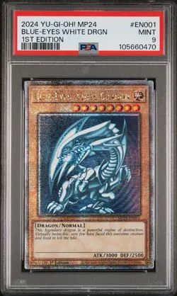 Yu-Gi-Oh PSA 9 Blue-Eyes White Dragon MP24-EN001 - Image 1