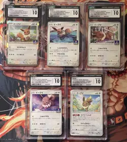 5 x Bulk Eevee Graded CGC 10 Gym Promo Japanese Pokemon Card Lot - Image 1