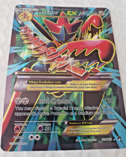 Pokemon M Mega Scizor EX (Full Art) 120/122 Breakpoint Holo Card Very Good+ - Image 1