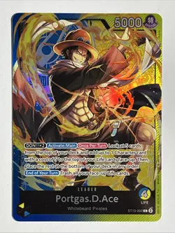 One Piece Card Game The Three Brothers ST13-002 Portgas D Ace Leader Foil - Image 1