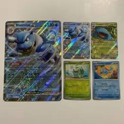 Pokemon 151 Blooming Waters Premium Collection 5 Promo Cards Jumbo Blastoise - Image 1