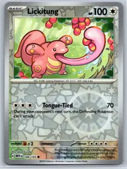 Lickitung - Reverse Holo - Scarlet Violet 151 MEW 108/165 Pokemon Card NM - Image 1