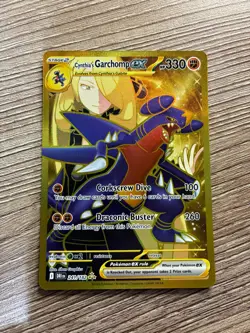 Cynthia's Garchomp EX Hyper Rare Card 241/182 Sv10: Destined Rivals Holo Gold - Image 1