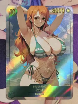 CUSTOM Nami One Piece Bikini Sexy Goddess Anime Waifu ACG Card Doujin - Image 1