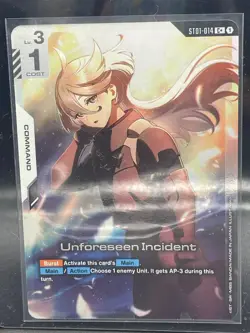 Gundam Card Game-Starter Deck 01 : Heroic Begin Unforeseen incident ST01-014 C+ - Image 1