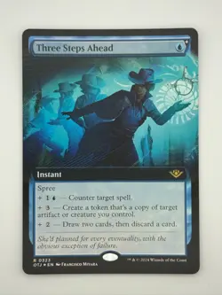 Three Steps Ahead Extended Art | Foil | Outlaws of Thunder Junction | Near Mint - Image 1