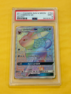 2017 Pokemon Sun Moon Umbreon GX Full Art Secret Rare #154/149 PSA 9 - Image 1