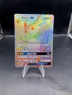 POKEMON Raichu GX 75/73 Secret Rare Rainbow Shining Legends 2017 - Image 1