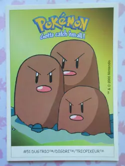 TRIOPIKEUR / DUGTRIO #51 - DUNKIN BOOMER 2000 - CARTE POKEMON - TRES BON ETAT - Image 1
