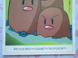 TRIOPIKEUR / DUGTRIO #51 - DUNKIN BOOMER 2000 - CARTE POKEMON - TRES BON ETAT - Image 3
