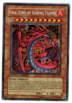 Yugioh TCG Uria, Lord of Searing Flames CT03-EN005 Limited Edition Light Play - Image 1