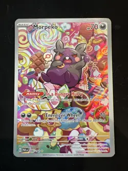 Morpeko Holo Pokemon Card 206/182 Sv04: Paradox Rift Mint Condition - Image 1