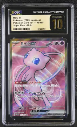 CGC 10 Pristine Mew ex 195/165 SR Pokemon 151 sv2a Pokemon Card - Image 1