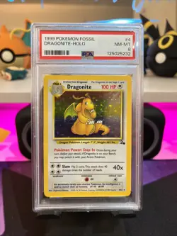 Pokemon TCG Dragonite Fossil Holo Unlimited Rare Card 4/62 - Image 1