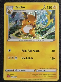 Classic Collection CLC 009/034 RAICHU holo foil Pokemon Card Cosmo Rare Promo - Image 1