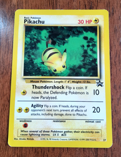 Pokemon TCG Pikachu WOTC Black Star promo card 27/53 2000 LP - Image 1