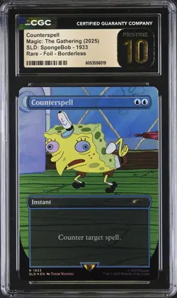 CGC 10 PRISTINE Counterspell 1933 MTG Spongebob SLD Secret Lair Rainbow Foil - Image 1