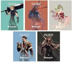 MAGIC THE GATHERING FINAL FANTASY COMPLETE SET (5) FOIL PROMO POSTERS MTG NEW - Image 1