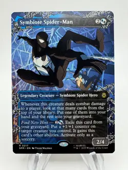 MTG Marvel's Spider-Man SYBMIOTE SPIDER-MAN Borderless Rare #0217 - Image 1