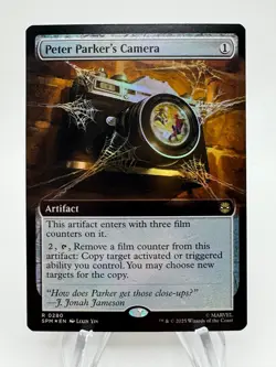 MTG Marvel's Spider-Man PETER PARKER'S CAMERA Extended Art Rare Foil #0280 - Image 1