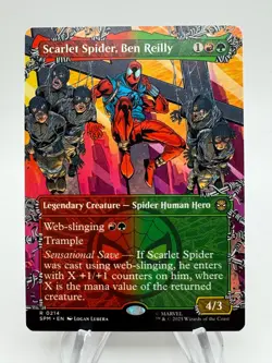 MTG Marvel's Spider-Man SCARLET SPIDER, BEN REILLY Borderless Rare #0214 - Image 1