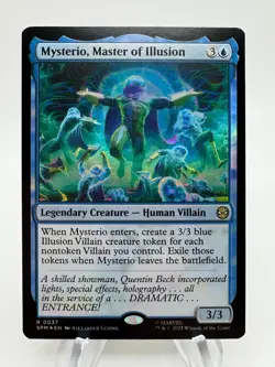 MTG Marvel's Spider-Man MYSTERIO, MASTER OF ILLUSION Rare Foil #0037 - Image 1