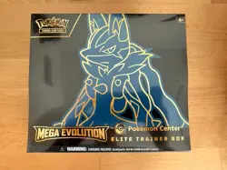Pokemon TCG Mega Evolution POKEMON CENTER ETB! Lucario Sealed Elite Trainer Box! - Image 1
