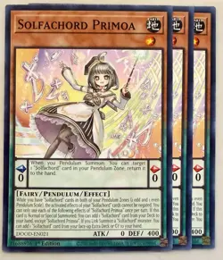 Yugioh! 3x Solfachord Primoa DOOD-EN021 Common 1st Ed NM - Image 1