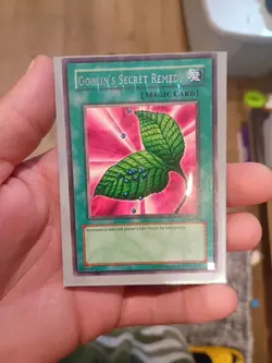YUGIOH GOBLINS SECRET REMEDY LOB-099 RARE 1ST ED VLP 1996 REDISH/ORANGE BACK - Image 1