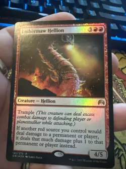 Mtg Magic Origins Prerelease Misprint Stamp Missing Foil Embermaw Hellion Card - Image 1