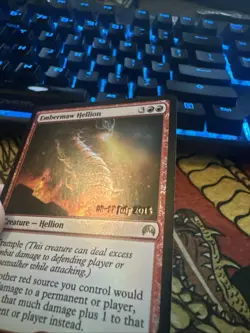 Mtg Magic Origins Prerelease Misprint Stamp Missing Foil Embermaw Hellion Card - Image 2
