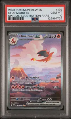Pokemon TCG - PSA 10 Charizard EX 199/165 Scarlet & Violet 151 English Card - Image 1