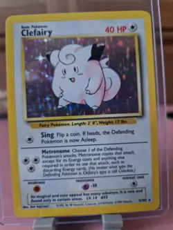 Pokemon TCG Clefairy Base Set Holo Rare Card 5/102 HP - Image 1