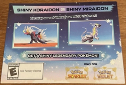 Shiny Koraidon & Miraidon Pokemon Scarlet Violet Code Card - Gamestop - Image 1