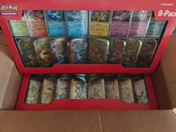 Pokemon Prismatic Evolutions 8 Mini-Tins w Promo Cards Costco 2-pack - Image 1