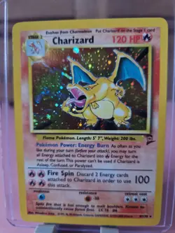 Pokemon TCG Charizard Base Set 2 Holo Unlimited Rare Card 4/130 NM Condition - Image 1