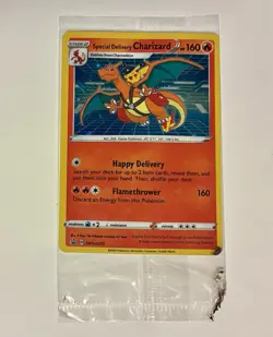 Damage Crease/Burn Special Delivery Charizard SWSH075 Sword & Shield Promo Card - Image 1
