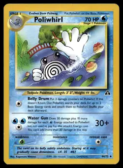 Poliwhirl 44/75 Pokemon Card Neo Discovery Uncommon 70 HP Lightly Played K36 - Image 1