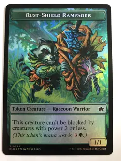 MTG Bloomburrow Food Rust-Shield Rampager Double-Sided Foil Token NM - Image 2