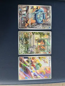 Pokemon TCG Squirtle 148/142, Bulbasaur 143/142, Charmander Illustration Rare - Image 1