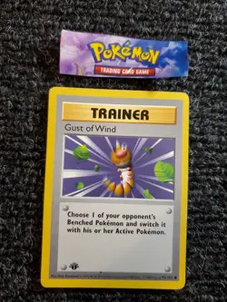 Pokemon TCG Gust of Wind Base Set 93/102 Shadowless 1st Edition LP-NM - Image 1