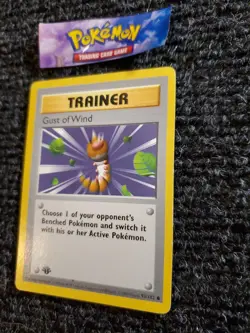Pokemon TCG Gust of Wind Base Set 93/102 Shadowless 1st Edition LP-NM - Image 2