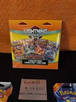 Pokemon TCG Lightning Power Box 4 Pack New Factory Sealed [Box Dent], + Bonus - Image 3