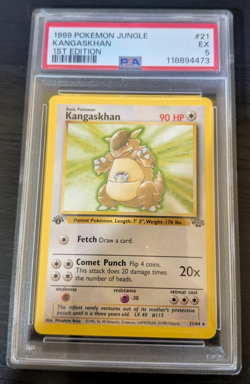 Pokemon 1999 Kangaskhan #21 1st Edition Fossil PSA 5 - Image 1