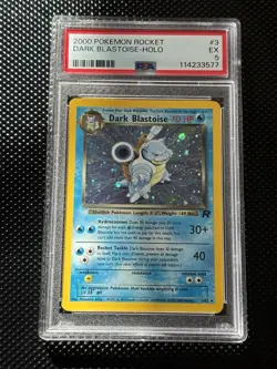 Dark Blastoise 3/82 Holo Rare Swirl Pokemon 2000 Team Rocket PSA 5 MINT - Image 1