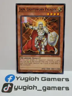 YUGIOH JAIN LIGHTSWORN PALADIN BP03 SHATTERFOIL LIGHT PLAYED - Image 1