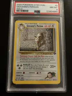 Giovanni’s Persian Holo Gym Challenge PSA 8 2000 WOTC Pokemon Card #8 - Image 1